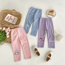 Female baby beats bottom pants spring autumn money 2024 new girl pants children baby Butterfly knot in baby princess Long pants