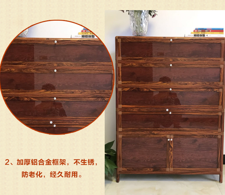 Dày giày đơn giản giày tiết kiệm và tiết kiệm không gian nhôm chống thấm nước chống nắng gia đình ban công ngoài trời tủ kính - Buồng tủ áo