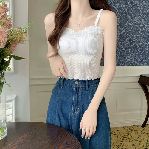 Тонкий топ с чашечками, кружевной базовый топ без лямок, бюстгальтер-топ, большой размер