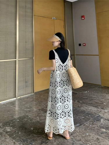 Летний жилет, длинная юбка, черная футболка, платье-футболка, комплект, размер, по фигуре