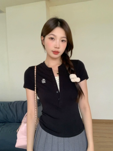 Футболка с коротким рукавом, летний приталенный корсет, комплект, размер