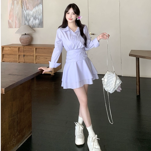 Повседневное платье большого размера. Нежное ветровое платье для женщин. Новая осенняя темпераментная маленькая черная юбка 2025 года для полных девушек, прикрывающая живот и утягивающую юбку.