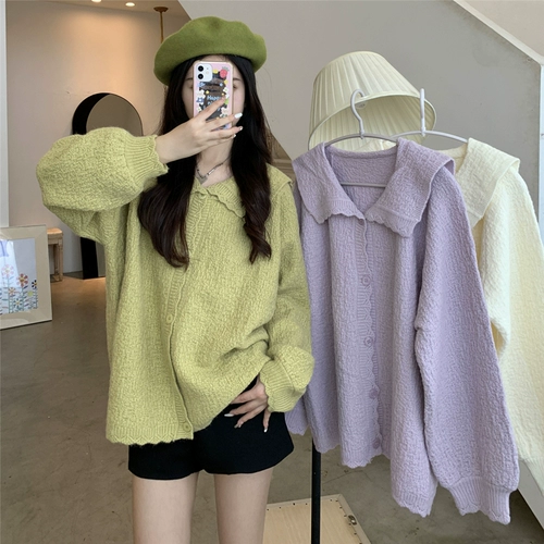 Весенний трикотажный свитер, лонгслив, куртка, размер, французский стиль, свободный крой