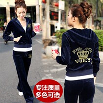 2022 new spring and autumn velvet sports suit womens clothing display slim fit and clot-shirt jacket casual two-piece set