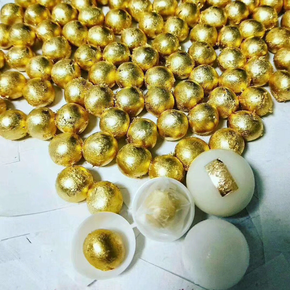 24K Pure Gold Foil Medicinal Gold Paper Wrapped with Niu Huang Pills, Traditional Chinese Medicine Pills, Real Gold Platinum with 99% Gold Content, 100 Sheets of Gold