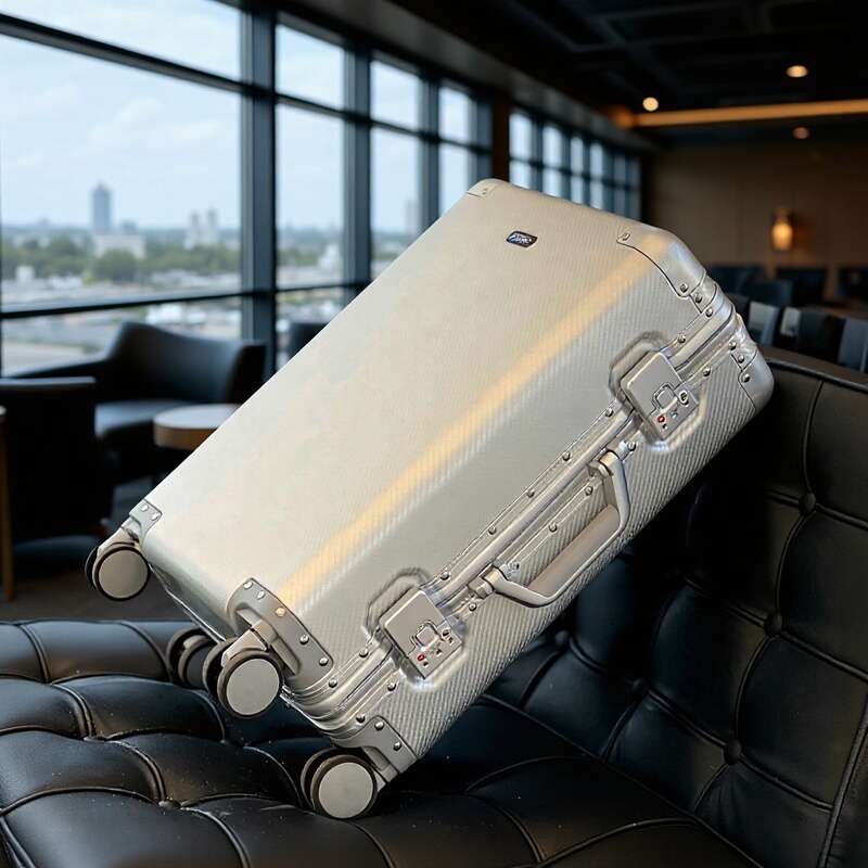 All-Aluminum Magnesium Alloy Suitcase 20inch Carry-On Suitcase Metal Trolley Case New Style Travel Suitcase Woven Pattern Password Luggage