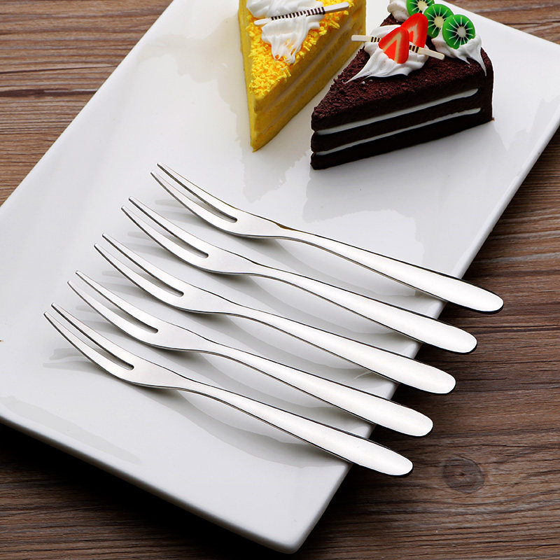 304 fruit fork suit 8 clothes stainless steel mooncake fork cake fork two teeth fork sweet pitchfork child fork
