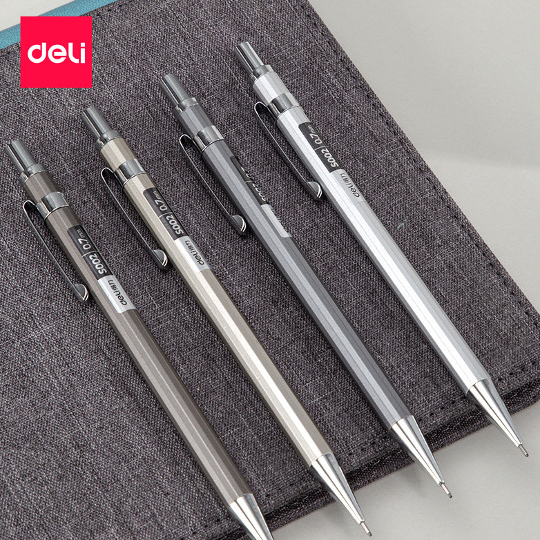 Del metal mechanical pencil 0 5mm iron rod color activity pencil 0 7mm students Press to write non-cutting pen