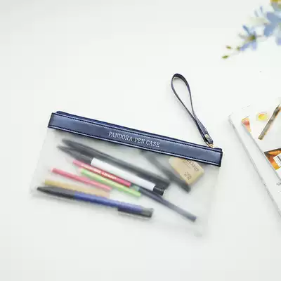 Simple and creative transparent pencil case for exam students, men and women translucent matte pencil case, student stationery box, stationery bag