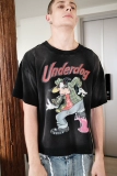 Серия Unnownlyworld Cartoon Underdog делает стирание черную швафу короткую ширину футболки