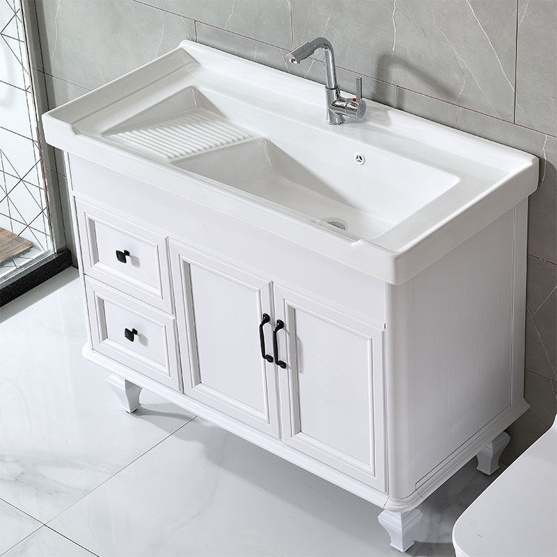 Bathroom floorstand washstand washbasin sink cabinet combination balcony laundry pool with washboard bathroom cabinet