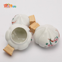 Bamboo ear pumpkin Cup feed Cup bird food tank bird food bowl pattern random three-piece set
