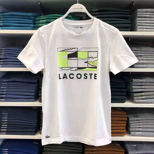 Lacoste, быстросохнущая спортивная футболка с круглым воротником