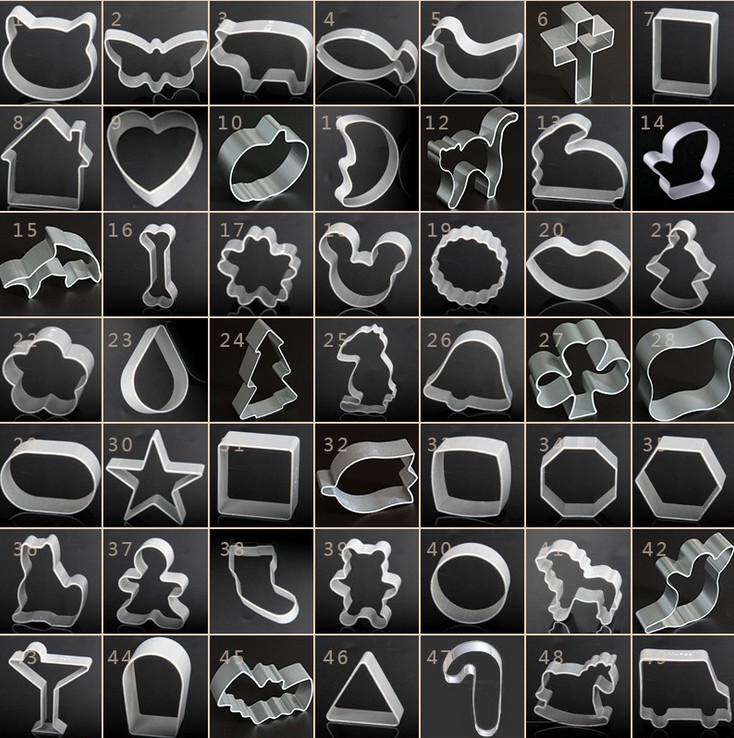 Aluminum metal three-dimensional cartoon biscuit mold Biscuit printing baking tools Clay base DIY manual cutting mold