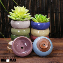 Ice crack ceramic flower pot Colorful mini small fleshy creative desktop small pot Ice crack thumb flower pot
