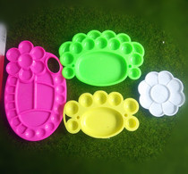 Childrens colorful high-quality plastic palette cute plum blossom palette childrens hand-held painting palette