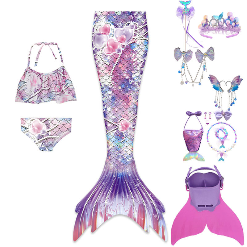 New Girls' Mermaid Ariel Princess Mermaid Tail Bikini Hot Spring Vacation Diving Photography Two-Piece Swimsuit