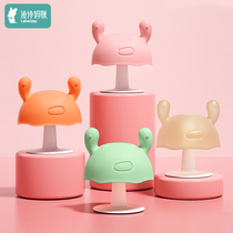 Small Mushroom Tooth Gum Baby Grinding Tooth Stick Silicone Toy Baby Out Tooth Period Anti-Eat Hand Theorizer Can Water Cook Bites