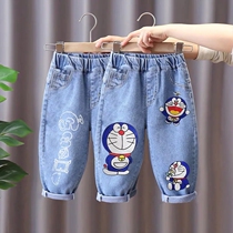 Children pants child clothing spring clothing boy jeans pure cotton 2022 new wave baby spring autumn money old daddy pants boy