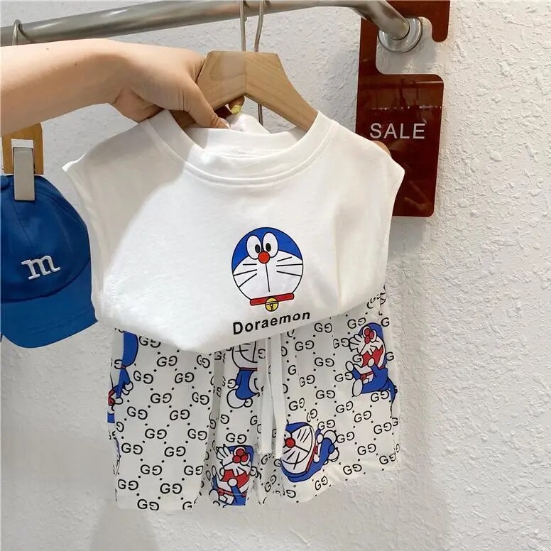 Children's clothing boys' suit Spring and Autumn 2022 new Korean version of the small children's handsome children's summer vest two-piece set tide