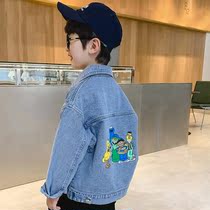Boy Clothing Boy Coat Spring Autumn Money 2021 New Children Fall Middle School Boys Denim Jacket Boy Autumn Clothing Tide