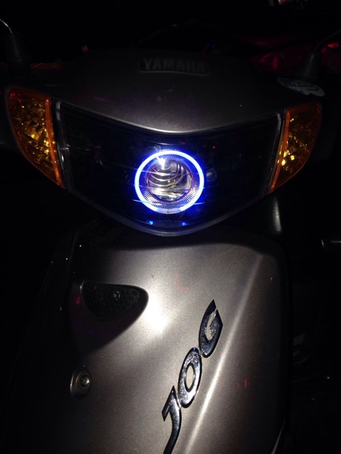 WISP ba thế hệ xe máy điện sửa đổi angel mắt đèn pha lắp ráp xe máy xenon đèn demon eye fisheye đèn pha đèn xe ab