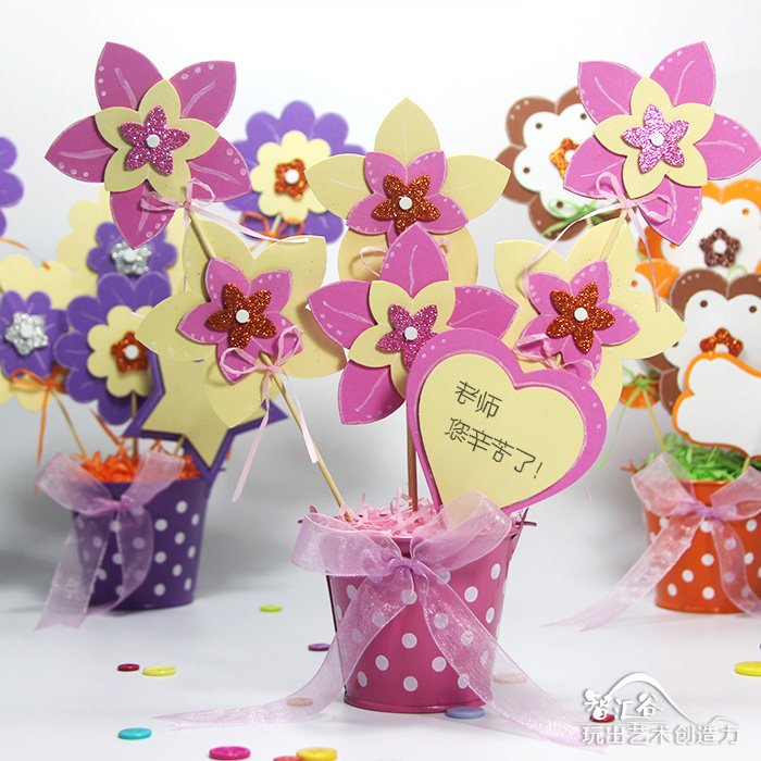 Kindergarten diy children handmade three-dimensional flower material package teacher's day gift for teachers and classmates