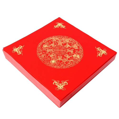Чистое складское обработка восковая окрашивание тысяча -лежащие красный боевой квадратный персонаж Большой красный разбрызгивание золотые пары пары пара красной пары бумаги
