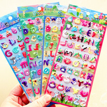 Flash fun Arabic numerals English letter stereo bubble stickers DIY photo album decoration diary stickers paper stickers