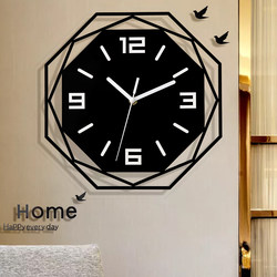 Scandinavian Clock Modern Minimalist Creative Wall Clock Decorative Living Room For Home Silent Stylish Digital No-Punch Clock