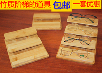 Bamboo Wood Glasses Show Shelves Ladder Glasses Shop Display Props Sunglasses Near glasses display window furnishing
