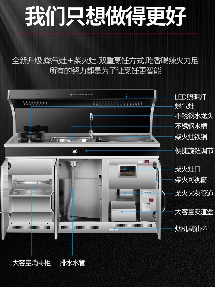 Smokeless Integrated Wood Stove, New Model, Multifunctional Self-Built House Stove, New Type of Wood Stove for Rural Household Use