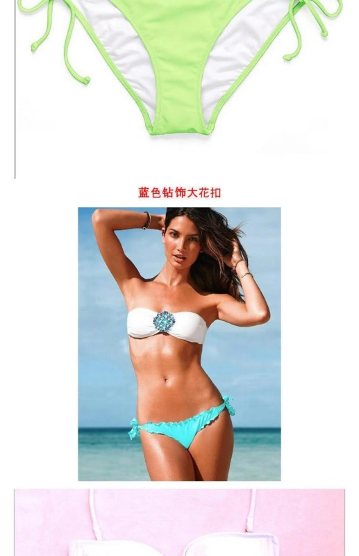 Áo tắm nữ cổ tích nữ Hàn Quốc kích thước ngực gió tụ tập ống top bãi biển bikini nóng bỏng gợi cảm phong cách ba điểm - Bikinis