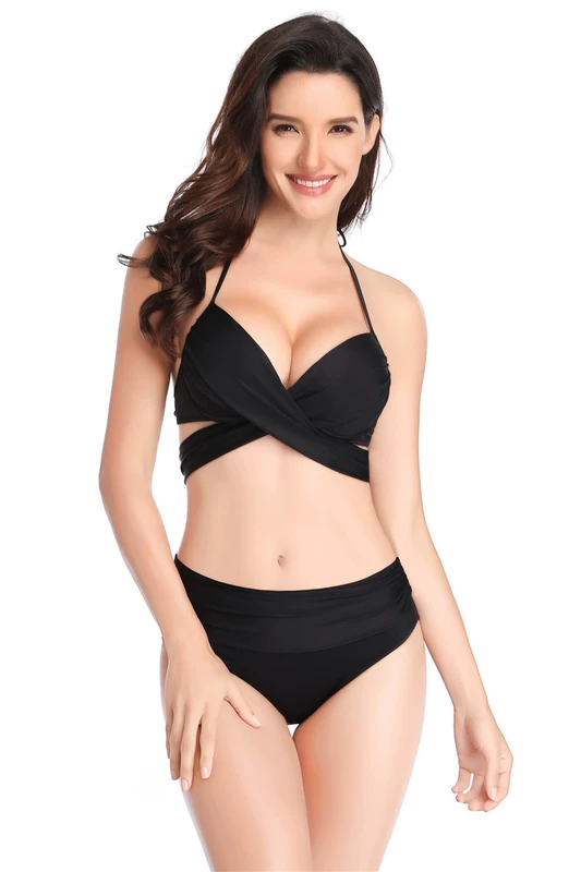 Áo tắm nữ tiên nữ màu trắng quạt gió suối nước nóng bikini vòng ba gợi cảm lấp ló vòng một thép che bụng - Bikinis