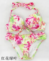 Красные цветы и зеленые листья