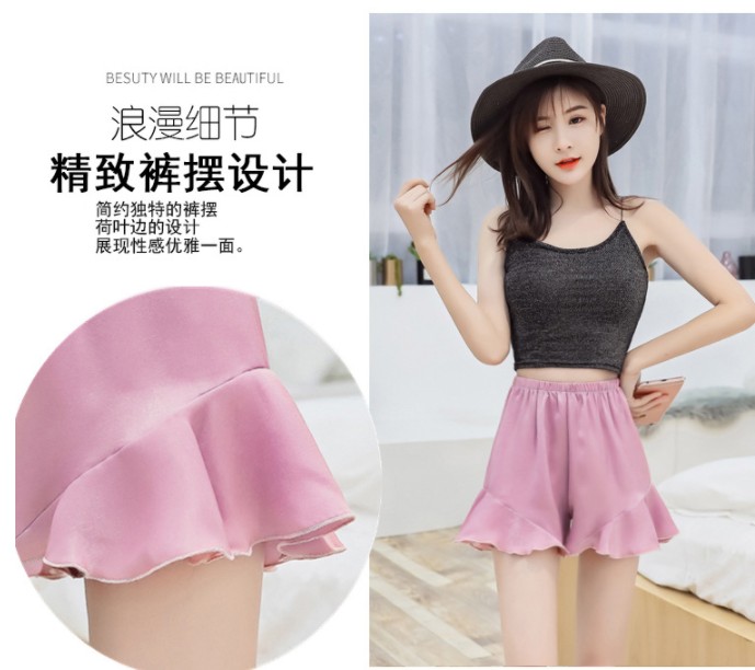 Quần an toàn nữ mùa hè mới chống ánh sáng có thể được mặc bên ngoài phần mỏng eo cao quần short lỏng nhà quần pyjama - Quần short thời trang công sở nữ