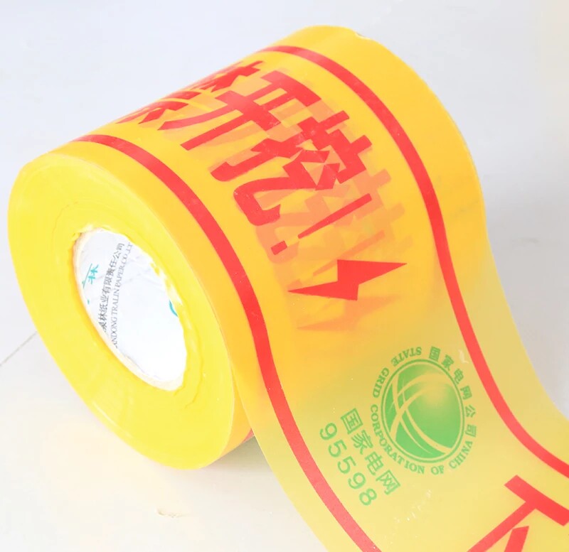 PE buried warning with power cable Gas oil water supply cable Pipeline Detectable marking with tracer line