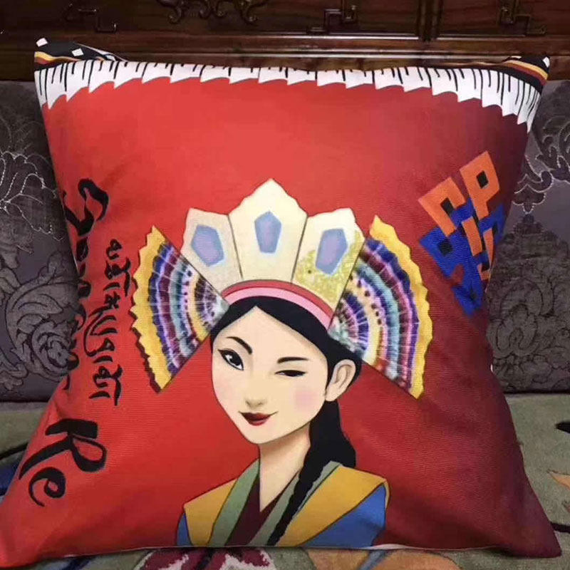 Tibetan ethnic holding pillow featured backrest Tibetan ethnic wind headboard backrest office waist leaning on the afternoon nap theorizer with pillow core