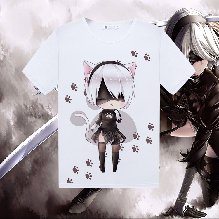 Neil cơ kỷ nguyên trò chơi 2B em gái xung quanh anime Quần áo thứ cấp quần áo mùa hè tay ngắn nam nữ quần áo - Carton / Hoạt hình liên quan ảnh sticker cute