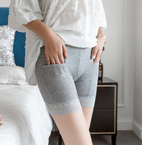 Pocket safety pants anti-gloss women Summer cotton thread leggings shorts inside and outside wear three-point pants lace insurance