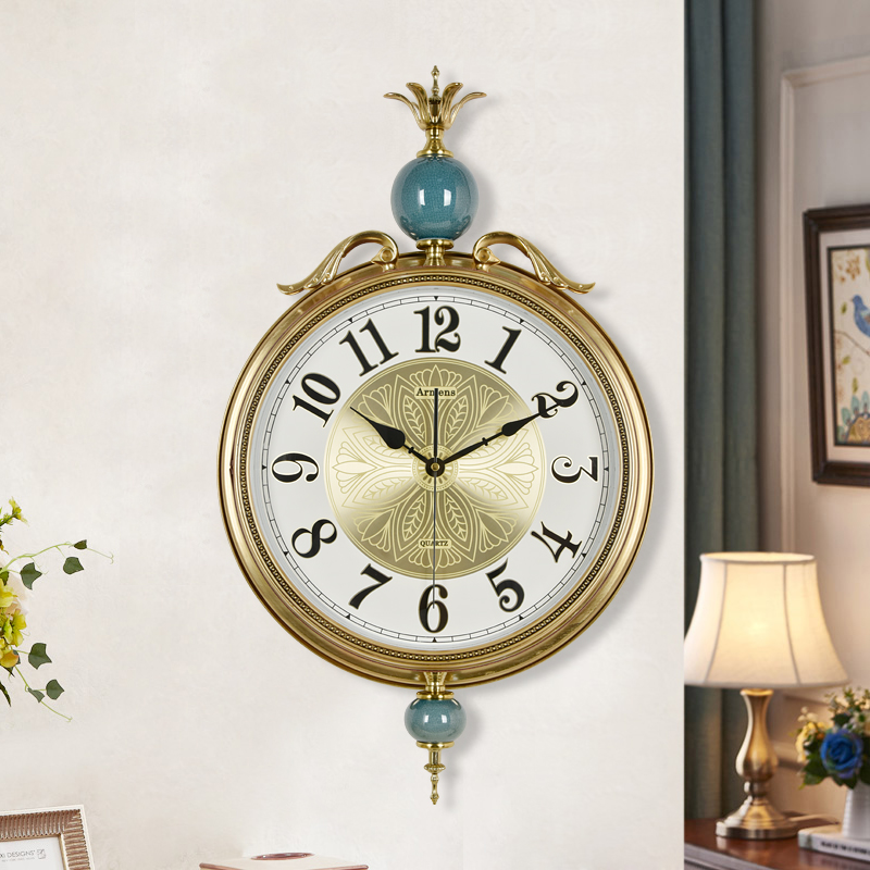 Eurostyle metal hanging clock living room home fashion Nordic mute decorative minimalist clock fashion personality wall-mounted clocks