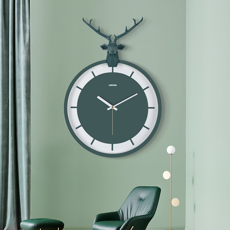 Deer head hanging bell modern minimalist living-room mute Nordic home decoration creative clock personality bedroom quartz clock table
