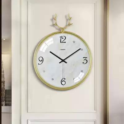 Nordic deer head watch wall clock Modern household simple living room creative fashion personality wall watch atmospheric decorative clock