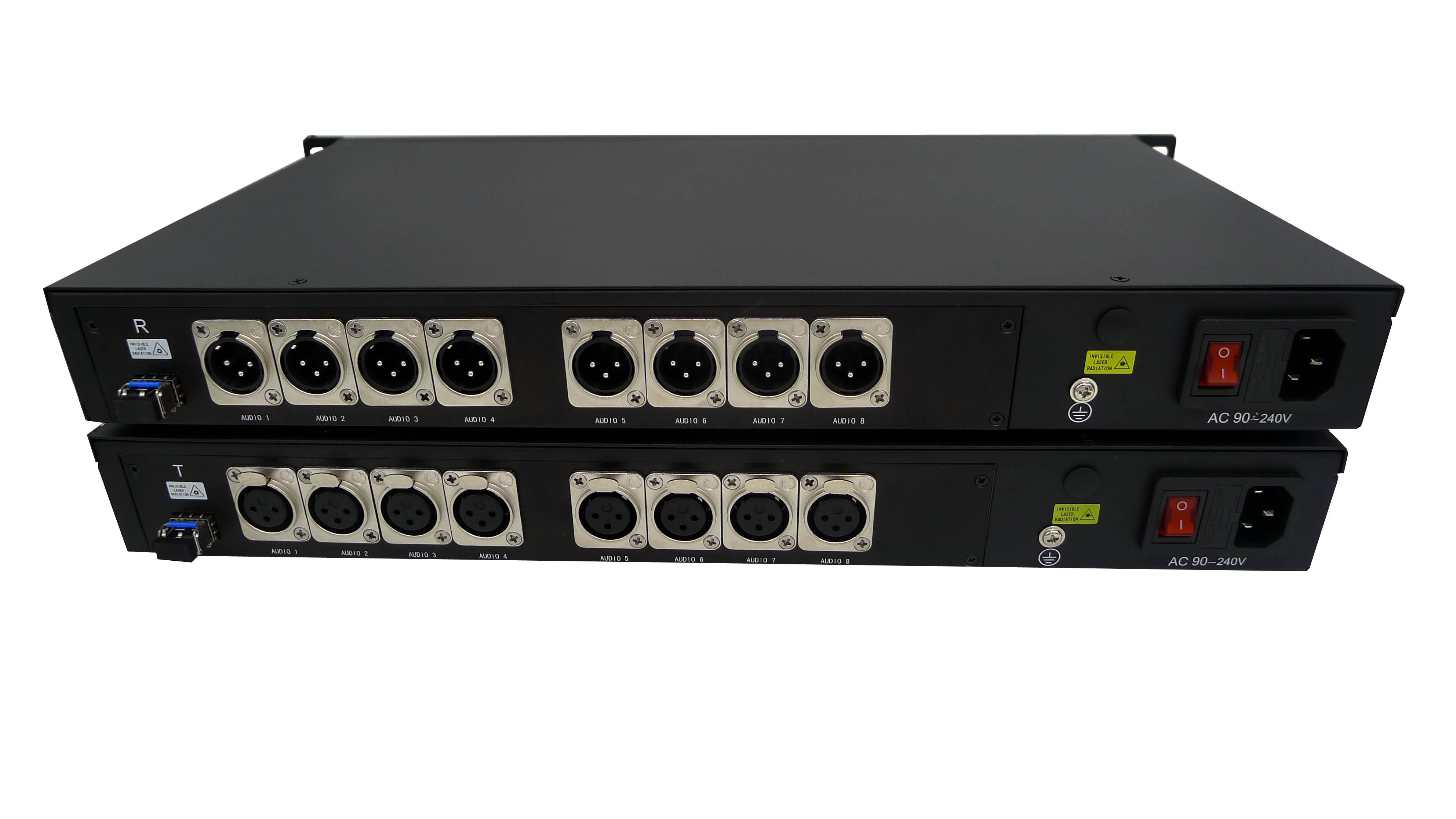 Mixer microphone 8-way XLR balanced audio optical transmitter 3-pin XLR Audio fiber extender single mode