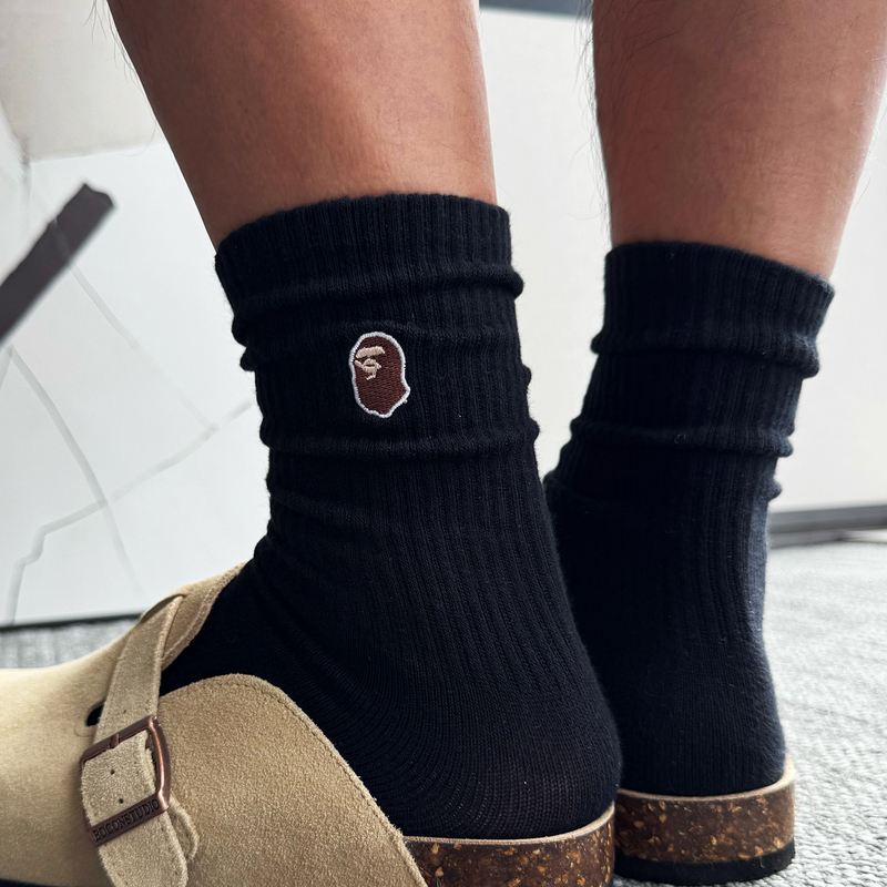 Japanese Trendy Brand All-Season Versatile Ape Head Export Men's Long Cotton Breathable Anti-Odor Socks Women's Casual Mid-Calf Sports Socks