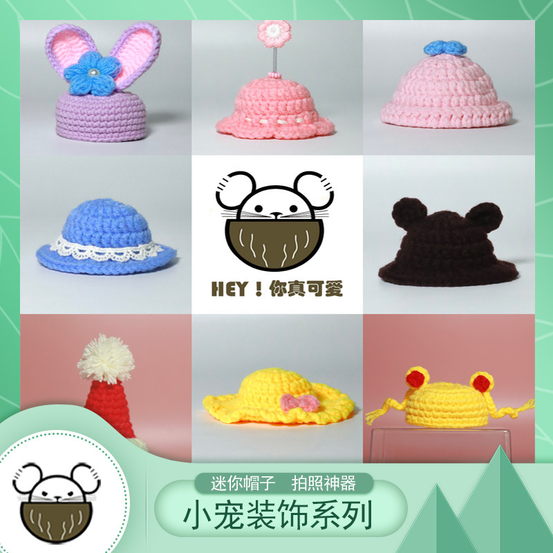 Hamster hat, golden bear, flower branch, guinea pig, chinchilla, Christmas headdress, pet photo