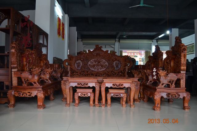 Gỗ hồng mộc Miến Điện Cửu Long Sofa Baoding Kirin nội thất phòng khách cổ điển Việt Nam nội thất gỗ gụ đặc biệt - Bộ đồ nội thất ghế sofa đẹp hiện đại