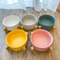 Camel home dog lunch box single Bowl anti-knock ceramic Pet Bowl shelf large cute cat food basin water bowl