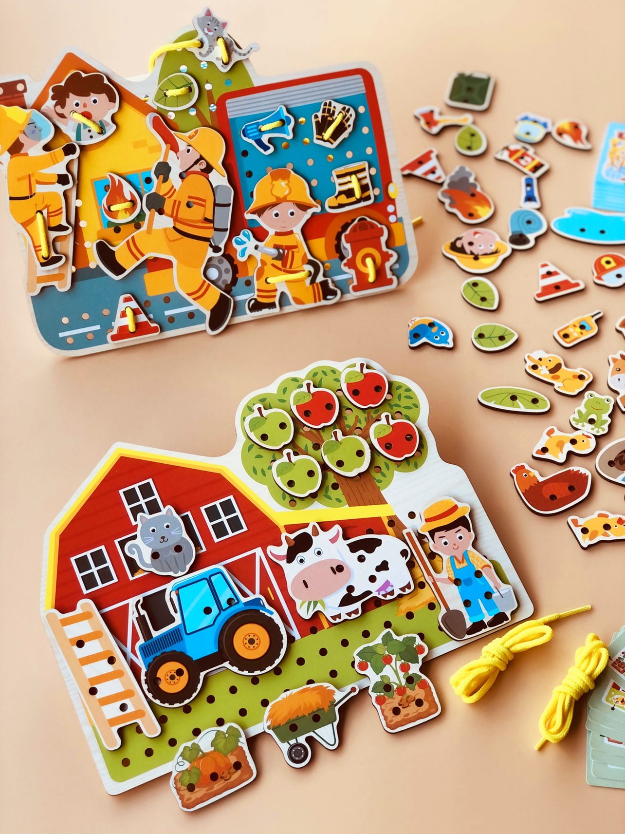 Toddler child exercise baby hands-on finger fine action training button Son Wearing Rope Threading Plate String Beads Puzzle Toy