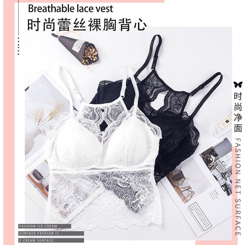 Larger version of underwear women's adjustable straps sexy lace solid color beautiful back comfortable breathable strap tube top bra